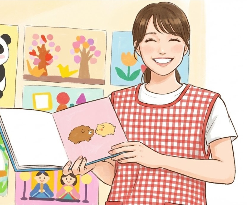 Childcare worker with kids