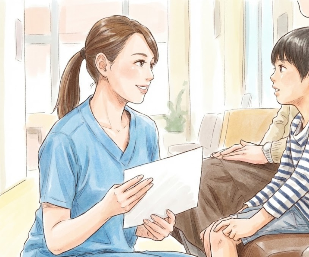 Nurse talking with elderly